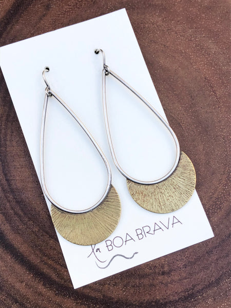 La Boa Brava Brass & Sterling Lunita Earrings