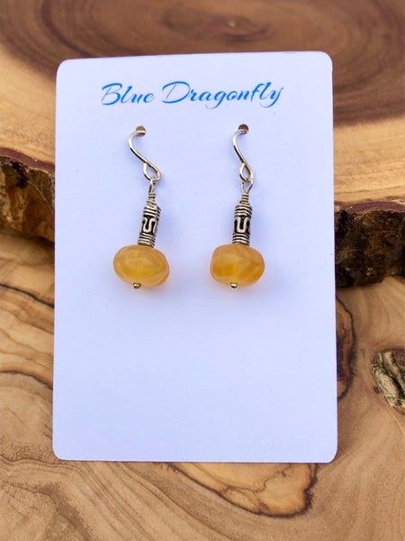 Pumpkin Opaque Glass Bead Earrings