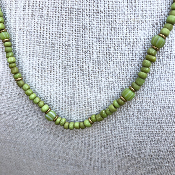 Vintage Green Maasai Tribe Bead Necklace