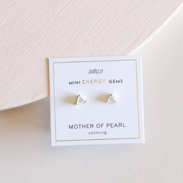 Mother of Pearl Mini Energy Gem Post Earrings