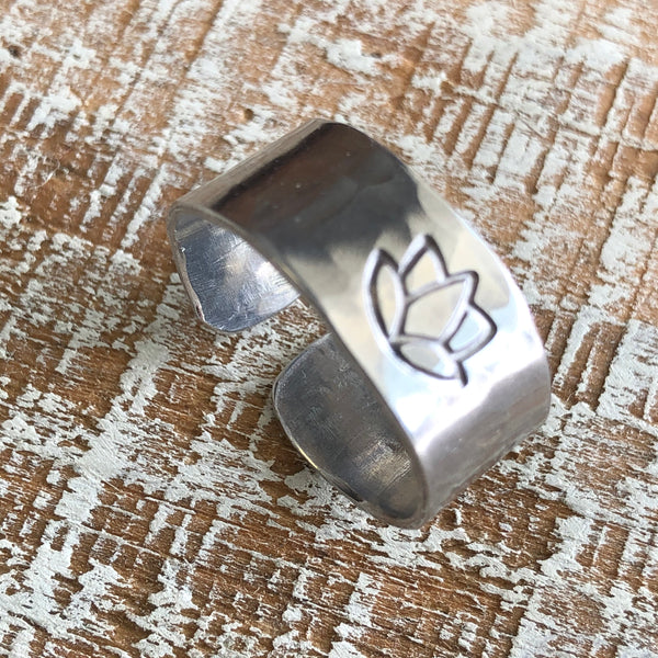 Aluminum Lotus Ring by Deer Run Studios