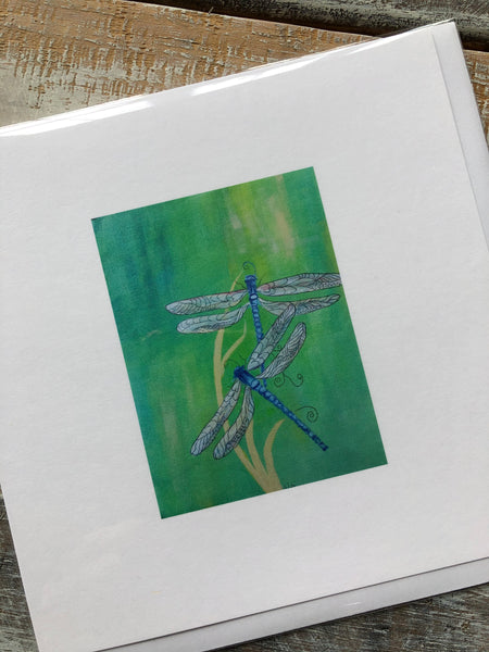 Blue Dragonfly Greeting Card