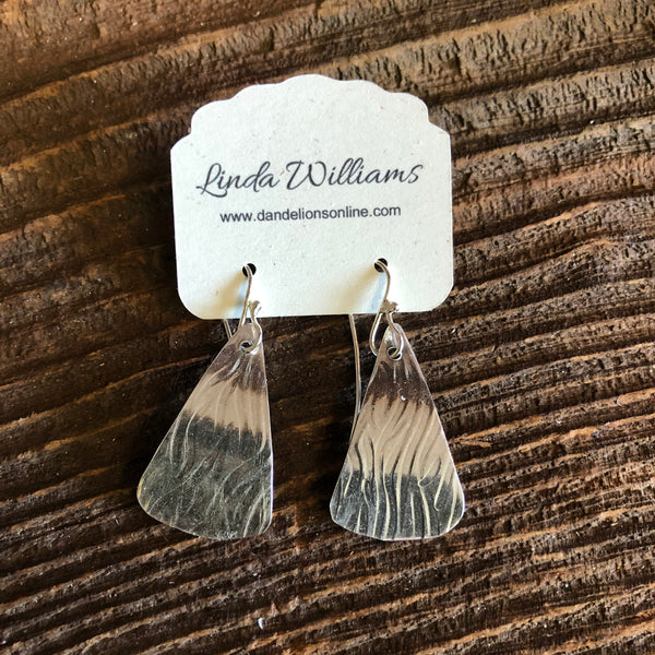 Sterling Silver Etched Earrings-River