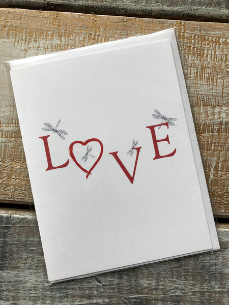 Anniversary/Love Blue Dragonfly Greeting Card