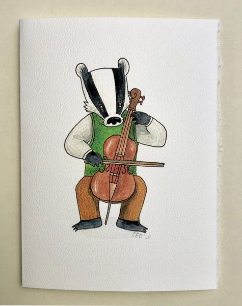 Badger with Cello