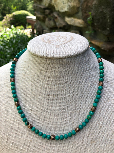 Tibetan Turquoise with Copper Necklace
