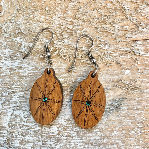 Wood Design Earrings by Zoltan